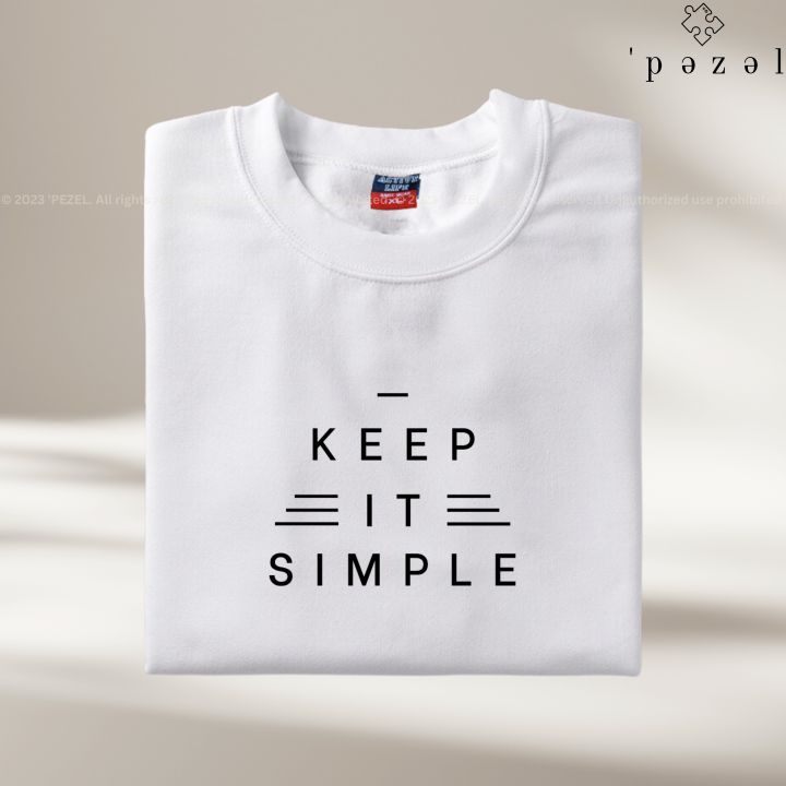 T-shirt Minimalist Aesthetic KEEP IT SIMPLE Design Uni-sex for Men