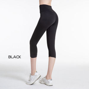 HUIESON quần tập yoga quần nữ eo cao Quần Legging mùa hè đào co giãn chạy tập thể thao Châu Âu và mỹ Quần lửng tập thể dục nữ