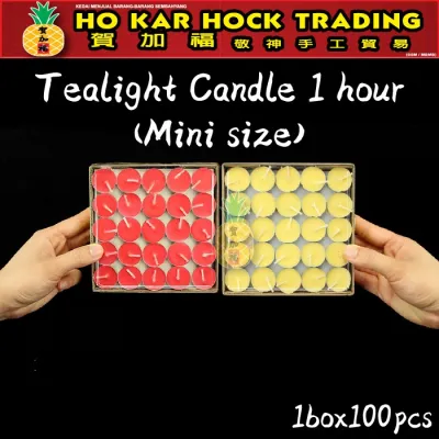 1 Hours Tealight Candle/Lilin/100PCS/Tea Light Candle/Unscented Candle/tealight/