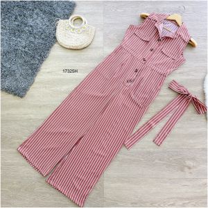 CC 17325 Jumpsuit ขายาว จั้มสูทแขนกุด จั้มสูททำงาน ชุดทำงาน ใส่เที่ยว (ฟรีไซส์ M อก 32-36 เอว 26-30 สพ36-40 ยาว54)