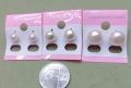 Fashionable Stainless Pearl Earrings, Different Sizes, 1 Pair. 