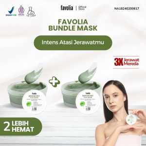 FAVOLIA Bundle 1 Niacinamide Vit C Sleeping Mask 30gr + 1 Mugwort Clay Mask 30gr - Masker Wajah untuk Mencerahkan & Mengatasi Jerawat Mengecilkan Pori | Halal & Teruji Lab Beli 2 Lebih Hemat