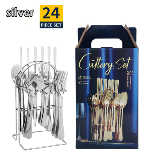 stainless steel tableware set western steak knife fork and spoon creative 24 piece gift box