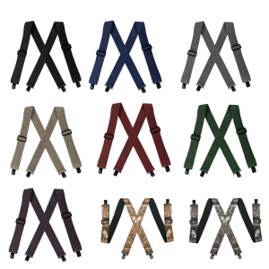 Người đàn ông của công việc cú đúp với kim loại cứng clip thoải mái cú đúp có thể điều chỉnh x hình treo cho hàng ngày và sự kiện trang trọng