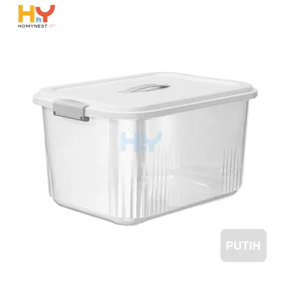 HOMYNEST Kotak Storage Box Container Plastik Jumbo Handle Double Lock Transparan Berkualitas