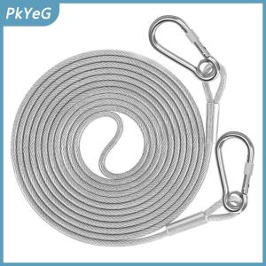 PkYeG Dây xích đôi cho chó dây dắt có khóa kim loại vòng cổ huấn luyện bằng dây thép chống gỉ dây đeo ngoài trời cho chó