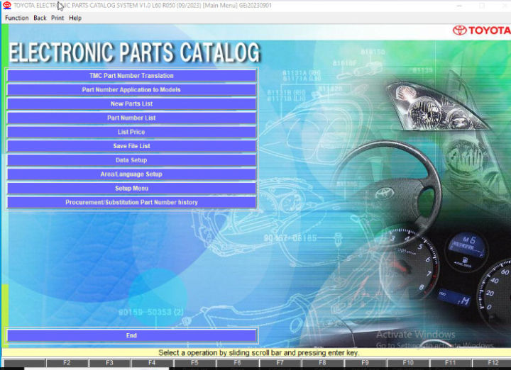 Software Electronic part catalog ( EPC ) TOYOTA 2022