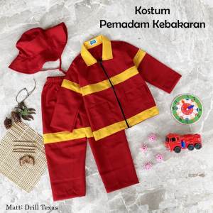 Kostum Anak Model Pemadam Kebakaran | Kostum Profesi | Damkar