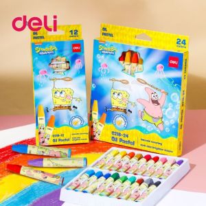 Bút Sáp Dầu Bọt Biển Deli EC128 - Màu Sáp Dầu Mịn 12/18/24 Màu
