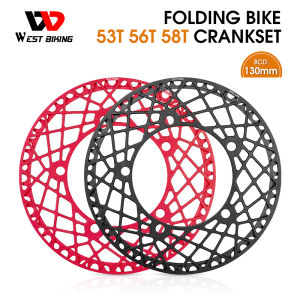 WEST BIKING Folding Bike Bicycle Crank Chainwheel 130BCD CNC Alloy MTB Mountain Bike Chain Wheel 53T 56T 58T Crankset Chainring