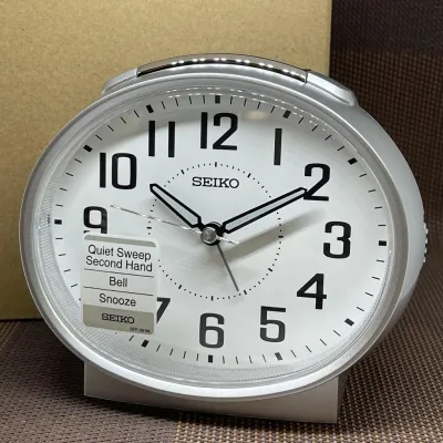 [Local SG Seller] Seiko Clock QHK059S Quiet Sweep Silent Movement Bell Alarm Light Alarm Clock QHK059