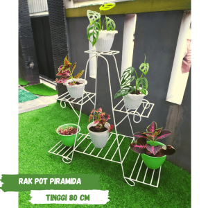 Rak Pot Bunga Model Piramida Tinggi 80