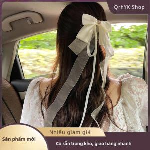 Hàng có sẵn✨ New ngọt ngào lớn Bowknot tóc clip cho phụ nữ Cô Gái Lolita dài Ribbon rắn kẹp tóc dễ thương ponytail tóc ban nhạc thời trang tóc phụ kiện