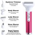 5 in 1 Electric Razor for Women Removal for Body Nose Hair Trimmer Face Shavers Eyebrow Legs Armpit Bikini Area Pubic s Painless Rechargeable Portable Faci. 