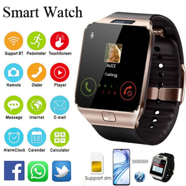 Original Product FREE COD Smile DZ09 Smart Watch Quad Phone Bluetooth Touch Screen Lazada PH