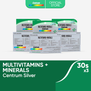 Centrum Silver Advance 30s x3 Multivitamins + Minerals for 50+ Healthy Heart Eyes Energy Immunity