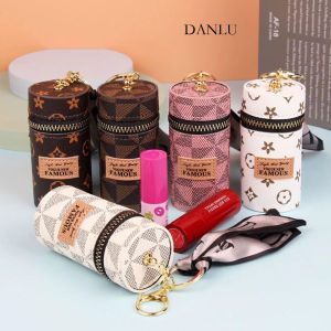 Brightbling Danlu Silk Scarf Barrel Coin Wallet Mini Lipstick Key Chain Backpack Accessories Pendant