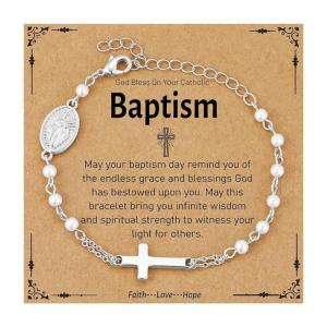 Elegant Beaded Bracelet Stainless Steel Texture Vintage Bracelet Religious Chain Bracelet Suitable for Fashion Lover