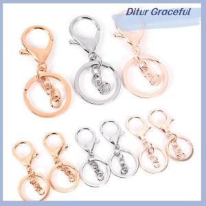 Ditur 10PCS DIY Key Rings Key Chain Jewelry Findings Lobster Clasp Keyring Making