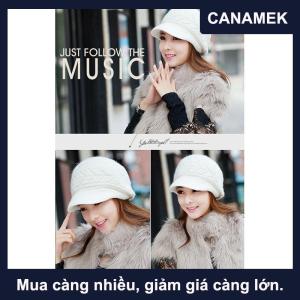 【CANAMEK】 Mũ nữ dệt kim Mũ nồi rộng dệt kim ấm áp mùa đông Mũ Beanie Mũ trượt tuyết