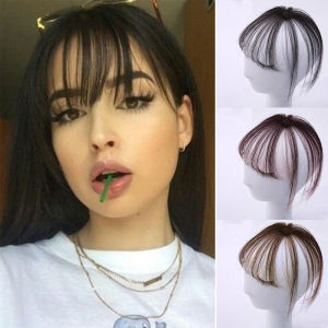 NCUMBE Thin Natural Fashion Clip in 3D Neat Hairpiece Topper Synthetic Hair Fringe Front Wigs Air Bangs Fake Hair Bangs Wig
