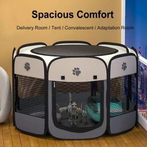 Foldable Oxford Cloth Dog Cat Playpen with Cover Dog Tent Crates Cage 72x48cmTent Dog Fences for Puppies Cat Rabbit Chicks