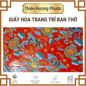 Giấy dán bàn thờ trang trí ban thờ cao cấp hình phụng đào loại bóng đẹp