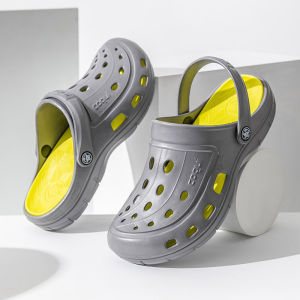 [Low stock] Couples hollow design EVA Thick-soled closed-toe slippers for men and women summer non-slip casual slip-on clogs
