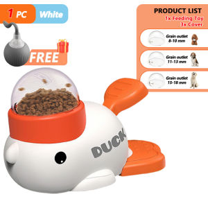 Aitemay Yellow Duck-Shaped Interactive Dog Treat Dispenser Durable Plastic Training dogToy Puzzle Slow Feeder Dog Entertainment Toy