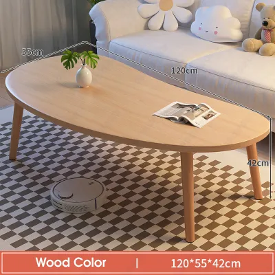ODOROKU Minimalist & Simple Oval White Wood Coffee Table with 4 Legs and Anti Slip Feet and Rounded Edges Mid Century Modern for Living Room Center Minimalist Display Coffee Table
