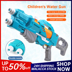 Big Size Water Gun Toy Double Outlet Child Summer Beach Games Water Gun Toys - Cool Space Style with Double Power and 6-8m Shooting Range