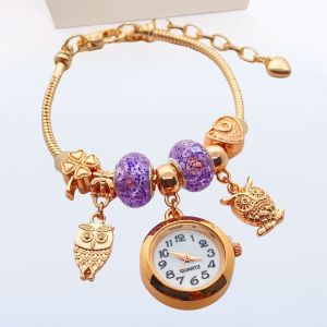 Jam Tangan Gelang Wanita Titanium Modis Perhiasan Display Quartz Lengkap Liontin Mewah