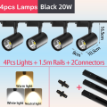 Led Track Light Set Spotlight 12W 20W Tricolor Track Lamp With Rail 220V COB Linear Ceiling Lights For Living Room Home Decor Fixture Clothing Store Bedroom Stage Exhibit Lighting. 