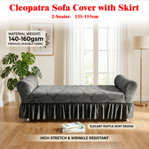 Cleopatra Lounge Cover with Skirt Couch Protector Removable Machine Washable Thickened Fabric