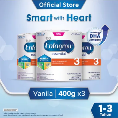 [Paket isi 3] Enfagrow Essential 3 Susu Formula 1-3 Tahun Rasa Vanila 400gr