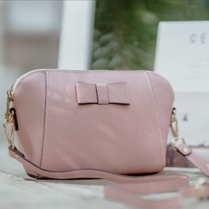 Ellie Collection Safiano Leather Crossbody Bag 甜美时尚十字纹防刮牛皮蝴蝶结斜挎包