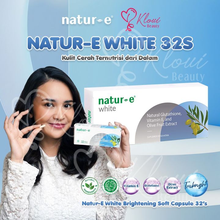 natur e glutathione Natur-E White Glutathione Soft Capsule 32s || Kapsul Putih Biru || Vitamin  Suplemen Kapsul Pemutih Kulit Glutathione - Lazada
