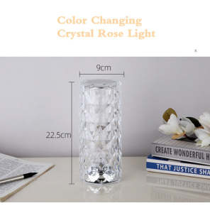 Rose Light Shadow Crystal Lamp Romantic Diamond LED Night Light USB Touch Color Changing Bedroom Table Light Home Decor Dropship