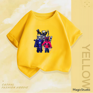 Skibidi Toilet CAMERAMAN SPEAKERMAN TVMAN Kaos anak motif kartun lengan pendek terbuat dari bahan 100% bahan Tebal dan adem