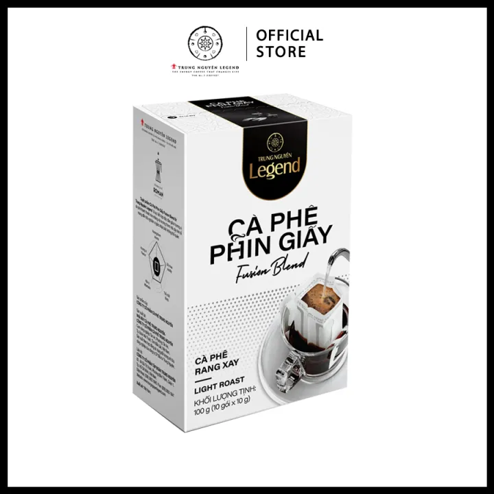 Trung Nguyên Legend - Cà phê phin giấy Fusion Blend - Hộp 10 gói x 10gr ( cà phê đen không đường)