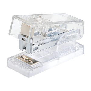Clear Mini Stapler with 1000Pcs Staple 10 Sheets Capacity Erognomic Grip Small Portable Stapling Machine for Students