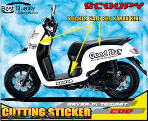 STRIPING STIKER SCOOPY GOOD DAY CUTTING STICKER SCOOPY SIMPLE