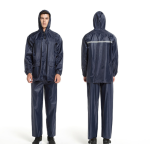 (kèm túi đựng) Áo mưa bộ có nón 2 mẫu xanh dương và rằng ri vải dù có phát quang ở sau - áo mưa lính bộ có nón - áo bảo vệ