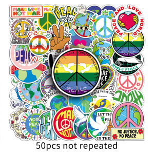 50PCS World Peace Cartoon Graffiti Waterproof Sticker