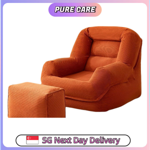 【Pure Care】 S23 Tatami Lazy Sofa With Leg Rest/Cozy Tatami Chair for Bedroom Balcony/ Washable Cover