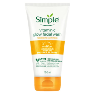 SIMPLE VITAMIN C GLOW FACIAL WASH 150ML/CLAY MASK 50G/MOISTURISING GLOW GEL 40G