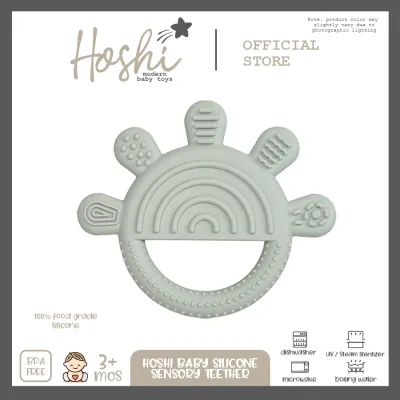 Hoshi Baby Silicone Sensory Textured Teether Ring 100% Food Grade Silicone BPA Free Infant 3Mos+