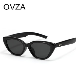 OVZA 2023 New Fashion Narrow Eyeglasses Women Cat Eye Eyeglasses Male UV400 Classic Punk Style S1072
