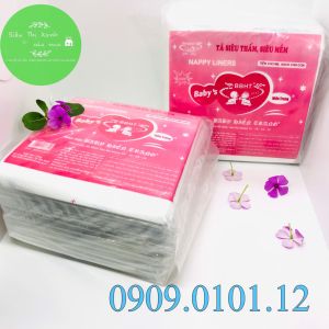 Bịch 100 Tấm lót sơ sinh chính hãng Hiền Trang miếng lót phân su thấm hút mềm mịn miếng lót thay tã