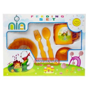 Feeding Set NIA Baby Tempat makan Bayi 1 Set untuk Kado/Perlengkapan Makan Bayi - Aurora Store(COD)